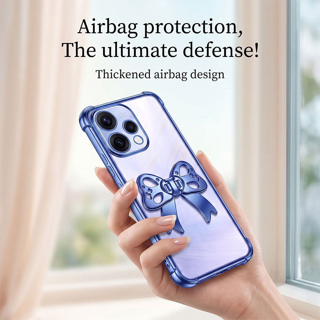 Oppo Reno 15 5G Stylish Bow Knot Transparent Shockproof Airbag Phone Case