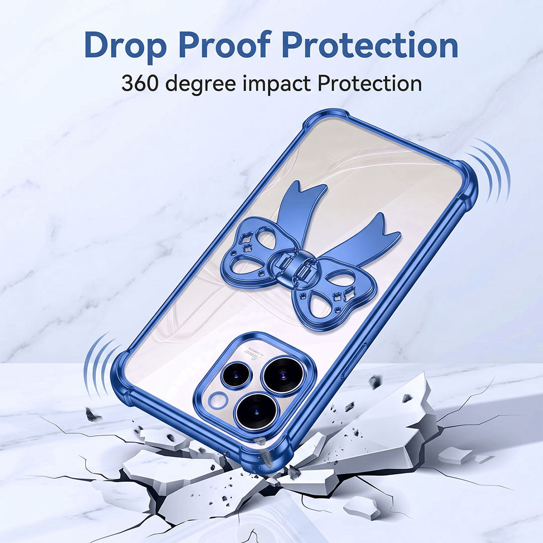Oppo Reno 15 Pro Mini 5G Stylish Bow Knot Transparent Shockproof Airbag Phone Case