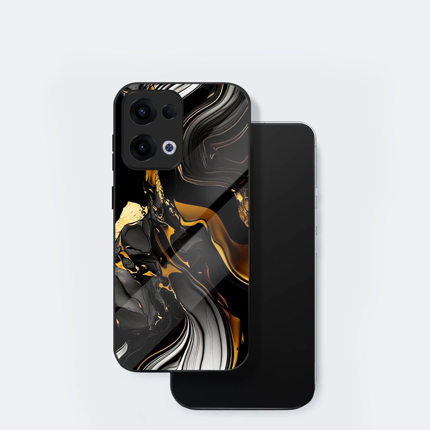 Oppo Reno 13 5G Premium Acrylic Shockproof Glass Back Case (Golden Dusk)