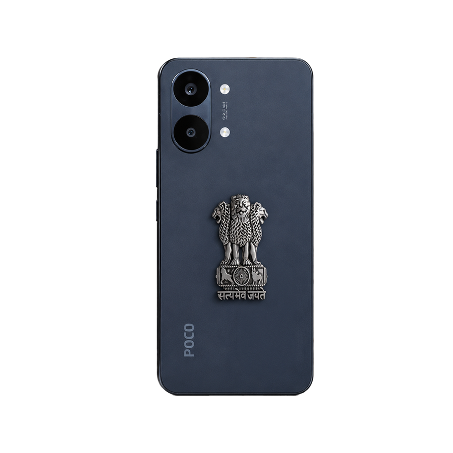 POCO X8 Pro Max 5G Compatible Satyamev Jayate 3D Metal Emblem Sticker