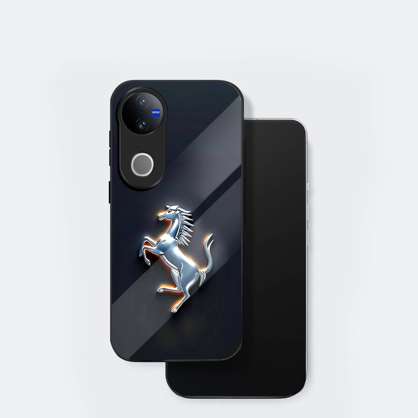 Vivo V50 5G Premium Acrylic Shockproof Glass Back Case (Chrome Stallion)