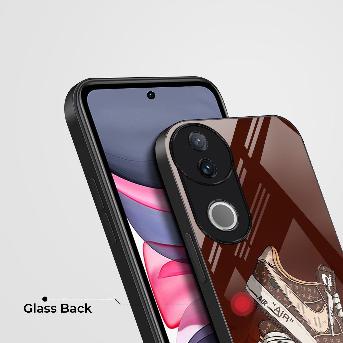 Vivo V50 5G Premium Acrylic Shockproof Glass Back Case (Sneaker)