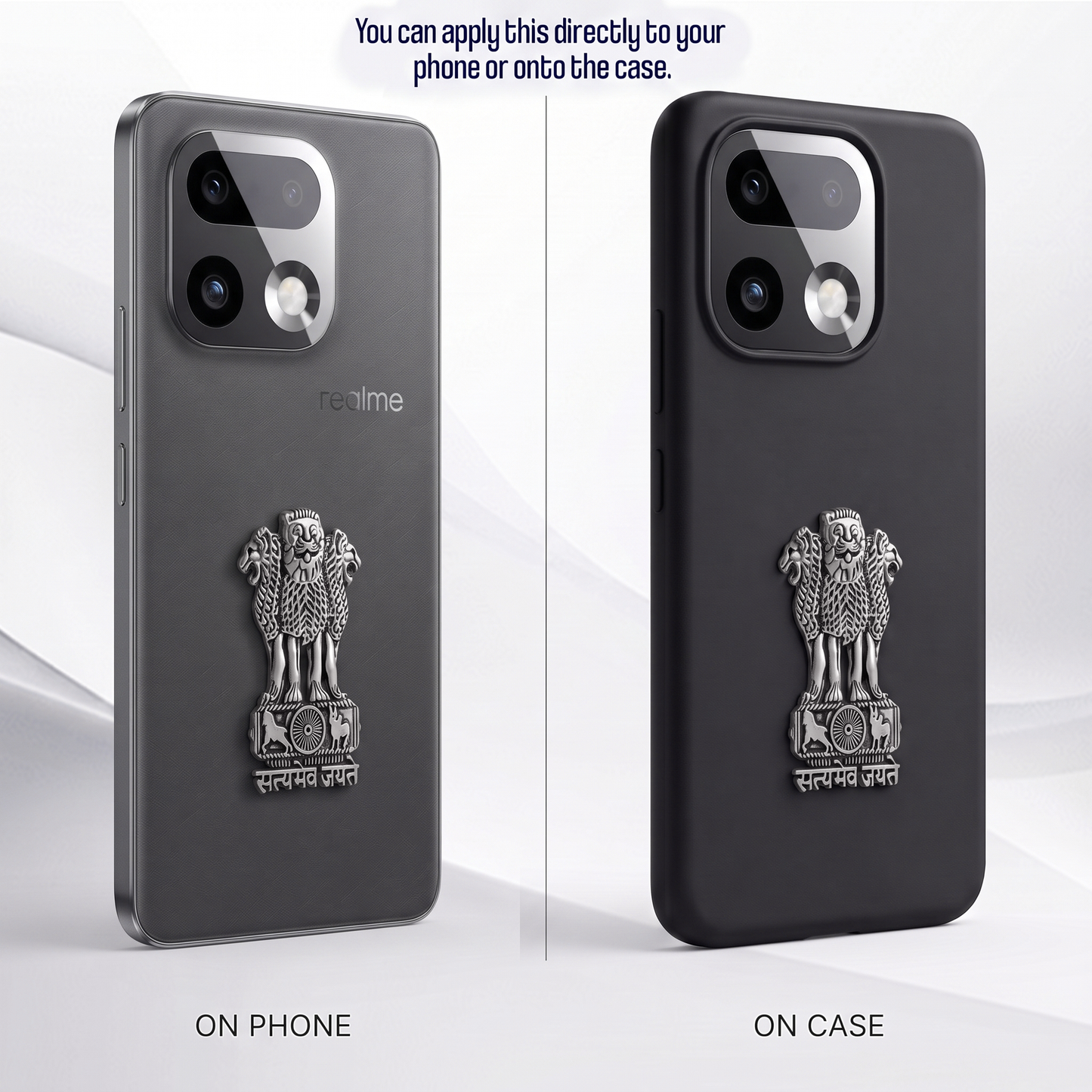 Realme 16 Pro+ 5G Compatible Satyamev Jayate 3D Metal Emblem Sticker