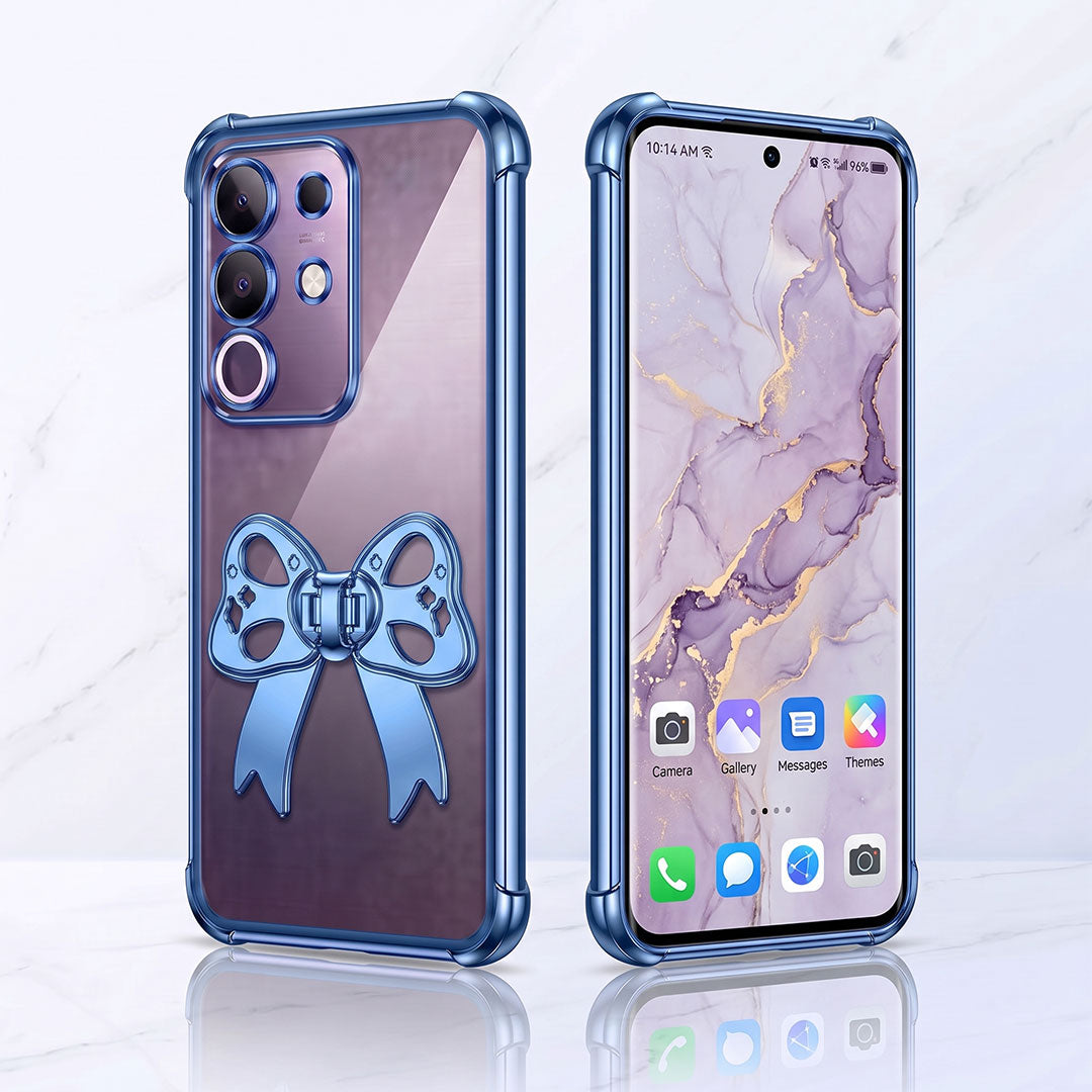 Vivo T4x 5G Stylish Bow Knot Transparent Shockproof Airbag Phone Case