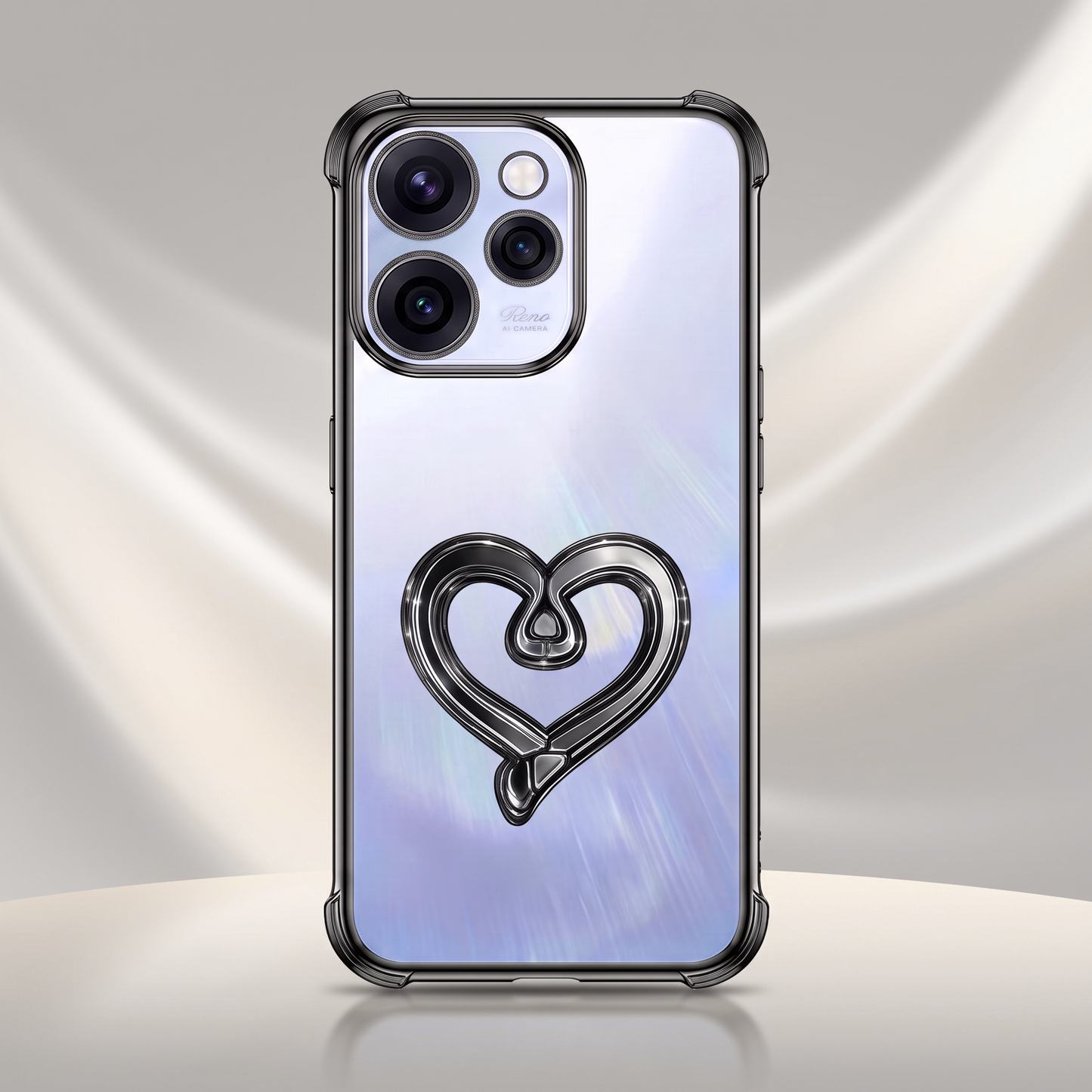 Oppo Reno 15 Pro Mini 5G Premium Heart Transparent Shockproof Airbag Phone Case