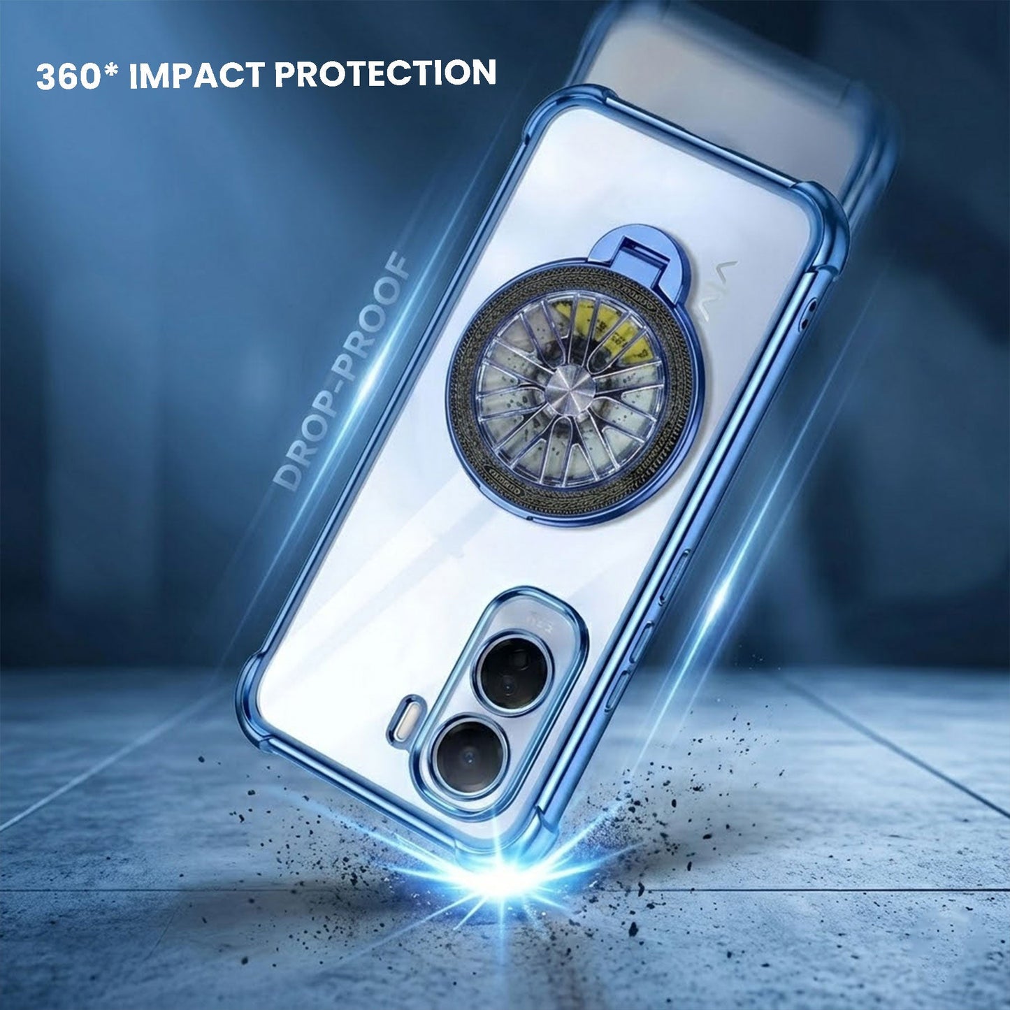 Vivo T5 Pro 5G Premium Stress Buster Wheel Rotating Shockproof Airbags Case