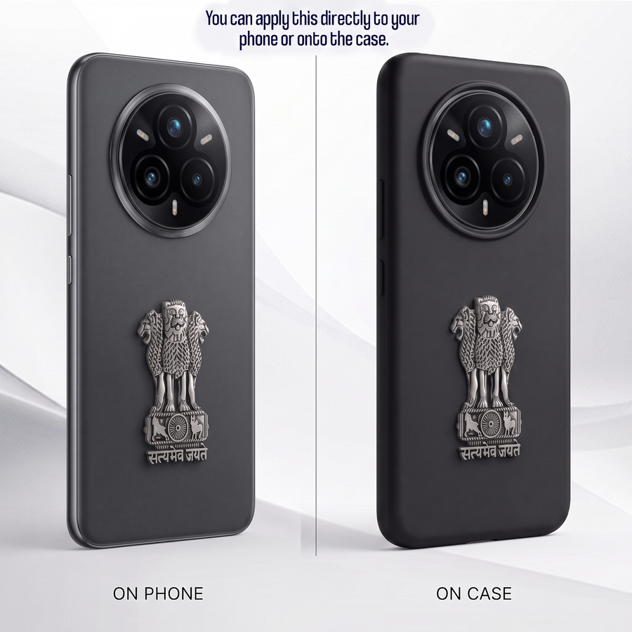 Realme 14 Pro+ 5G Compatible Satyamev Jayate 3D Metal Emblem Sticker