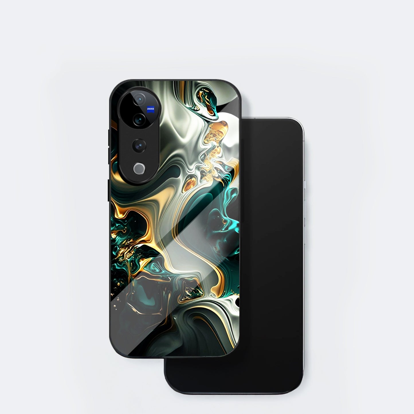 Vivo V40 Pro 5G Premium Acrylic Shockproof Glass Back Case (Ocean Ember)