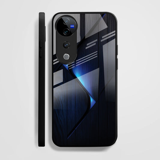 Vivo V40 Pro 5G Premium Acrylic Shockproof Glass Back Case (Blue Gradient)