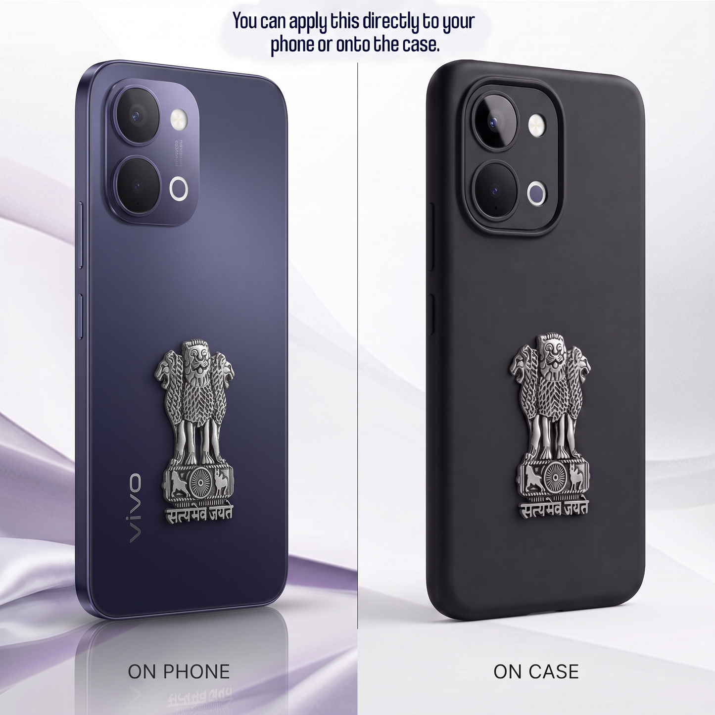 Vivo Y21 5G Compatible Satyamev Jayate 3D Metal Emblem Sticker