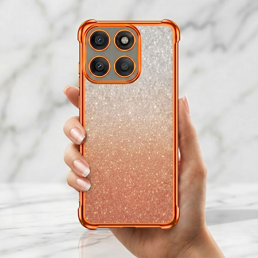 Motorola Edge 60 Pro 5G Luxury Shockproof Shimmer Airbag Cosmic Orange Case