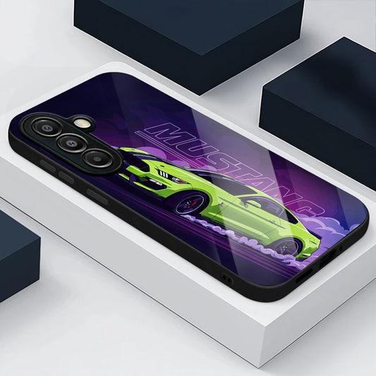 Samsung Galaxy A56 Premium Acrylic Shockproof Glass Back Case (Neon Mustang)