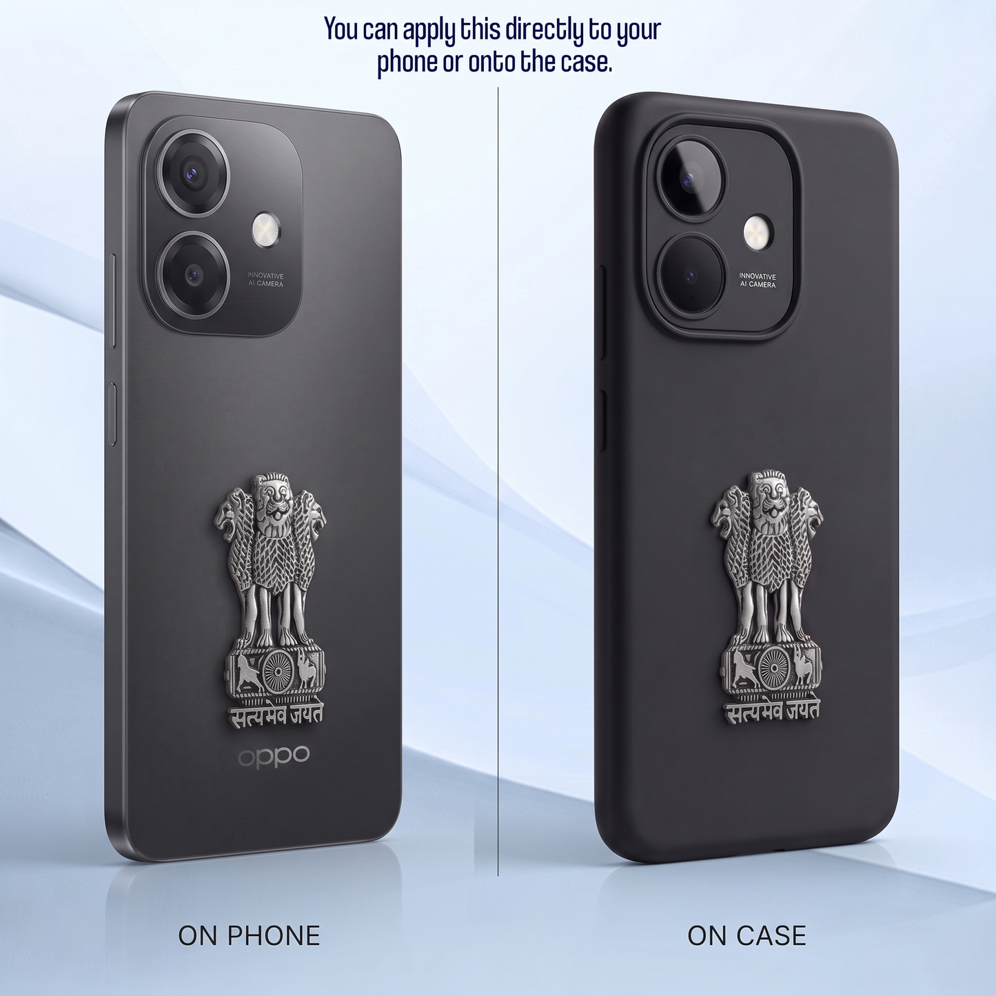 Oppo A3x 5G Compatible Satyamev Jayate 3D Metal Emblem Sticker
