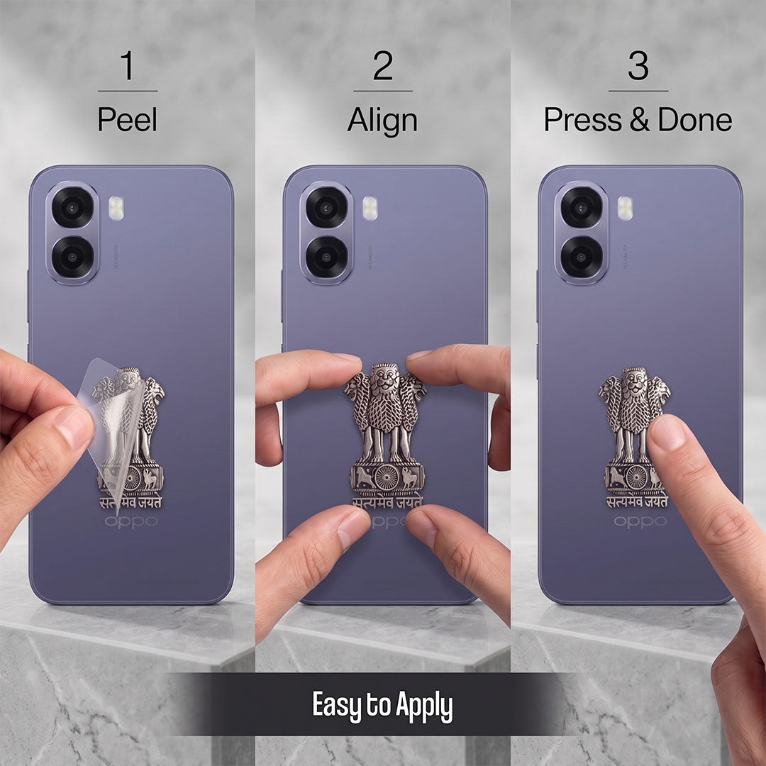 OPPO A6s 5G Compatible Satyamev Jayate 3D Metal Emblem Sticker