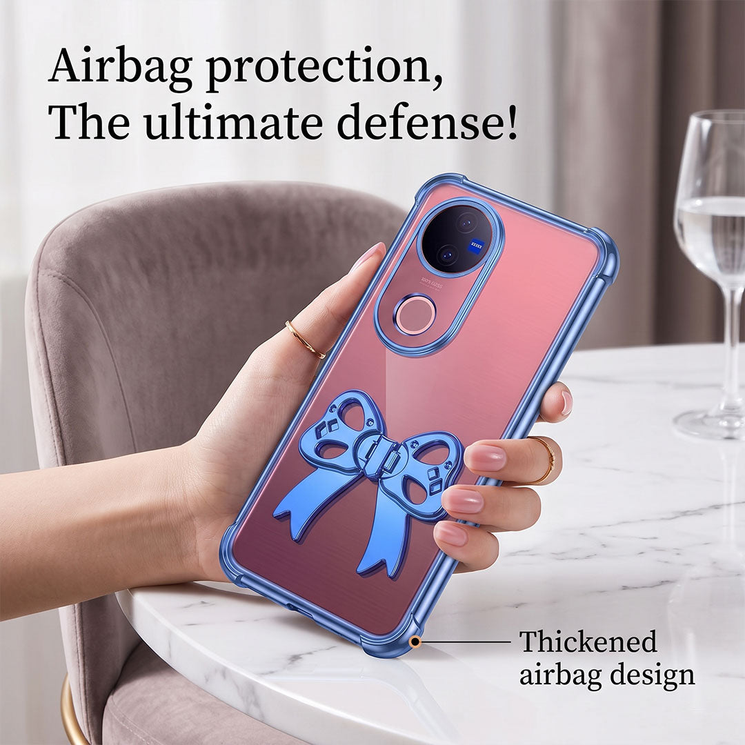 Vivo V50 5G Stylish Bow Knot Transparent Shockproof Airbag Phone Case