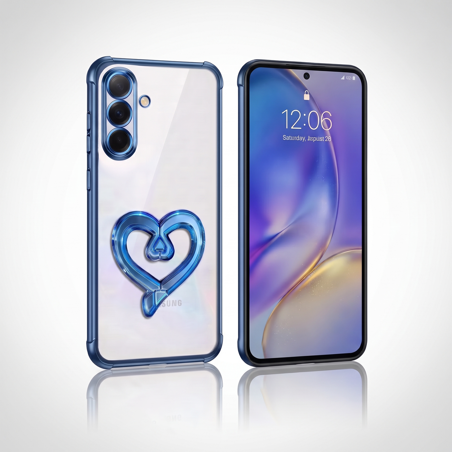 Samsung Galaxy A16 5G Premium Heart Transparent Shockproof Airbag Phone Case