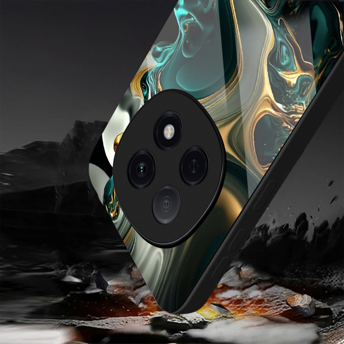 OPPO F29 Pro 5G Premium Acrylic Shockproof Glass Back Case (Ocean Ember)