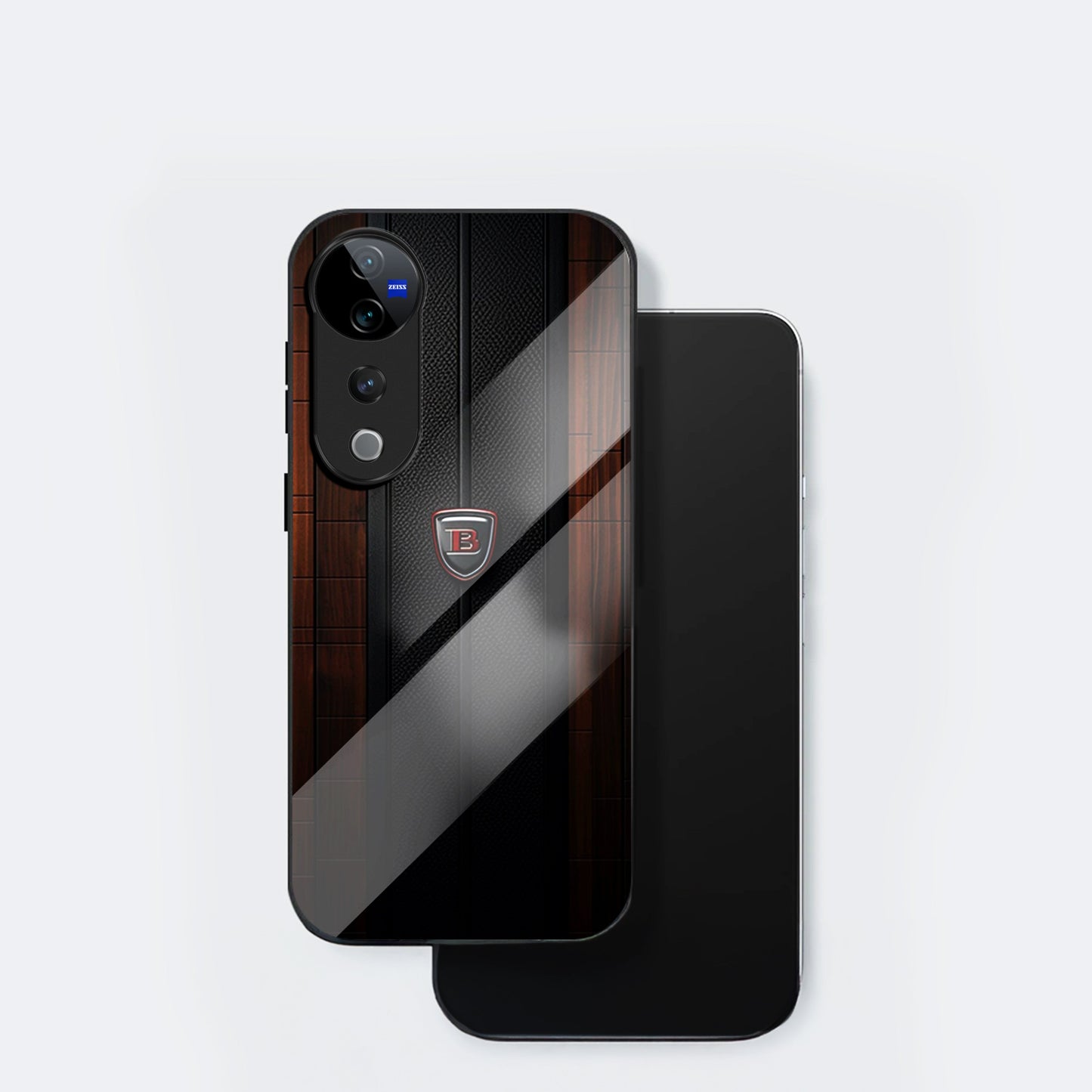 Vivo V40 Pro 5G Premium Acrylic Shockproof Glass Back Case (Carbon Oak)