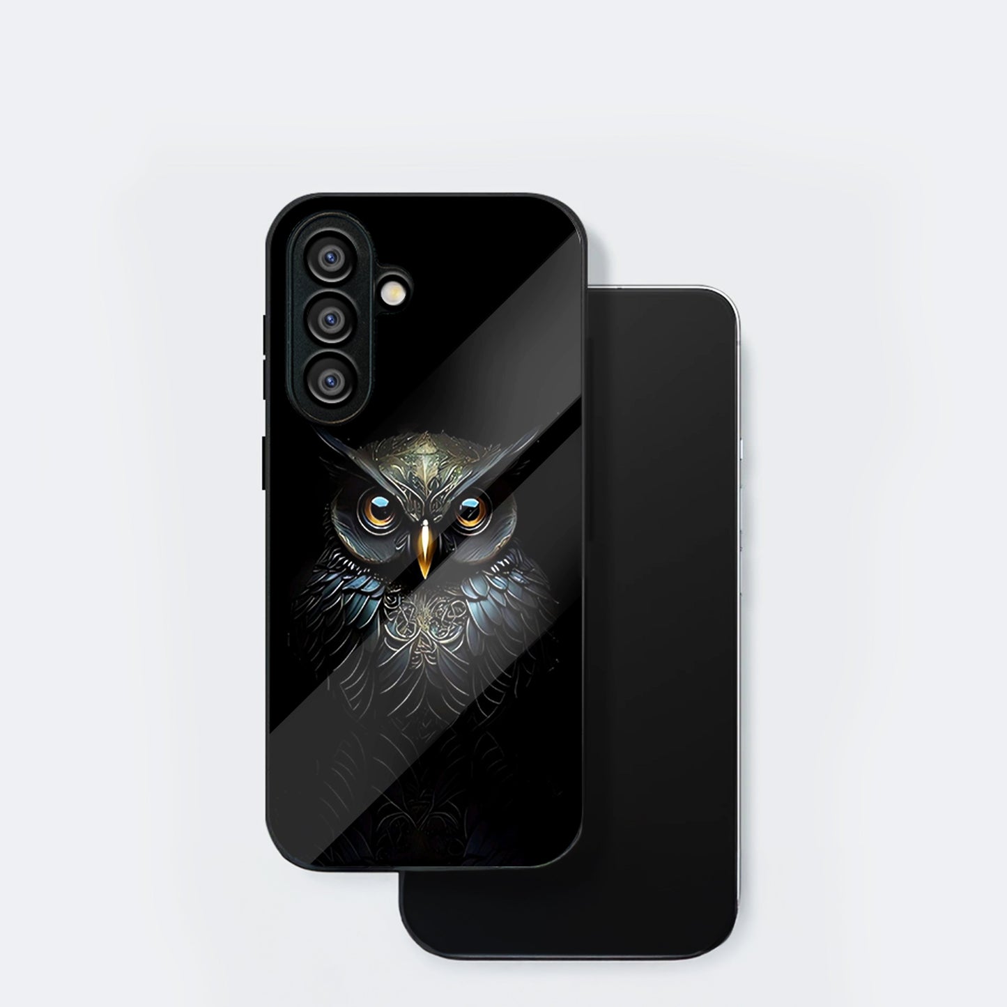 Samsung Galaxy A56 5G Premium Acrylic Shockproof Glass Back Case (Midnight Owl)