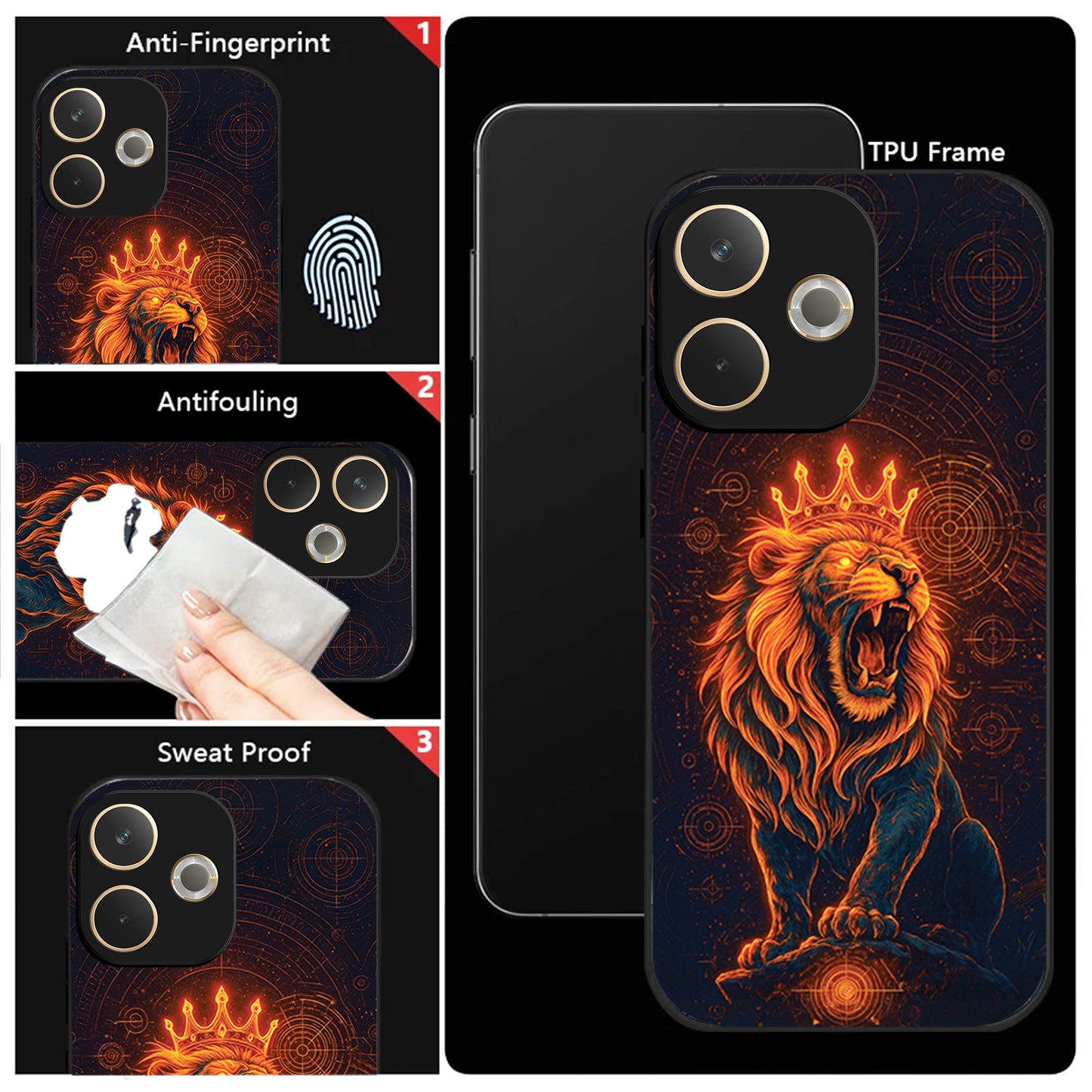 Oppo A5 Pro 5G Premium Acrylic Shockproof Glass Back Case (King of Cosmos)