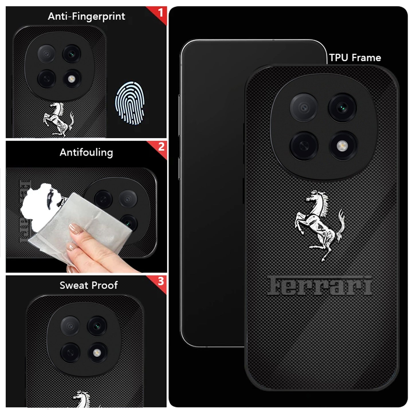 OPPO F29 Pro 5G Premium Acrylic Shockproof Glass Back Case (Ferrari Carbon Fiber)