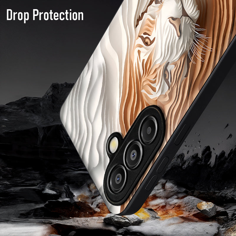 Samsung Galaxy A56 Premium Acrylic Shockproof Glass Back Case (Royal Tiger)