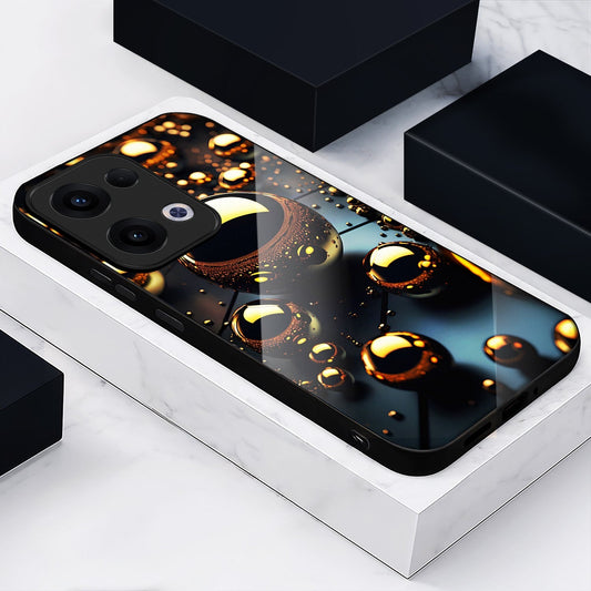 Oppo Reno 13 5G Premium Acrylic Shockproof Glass Back Case (Molten Gold)