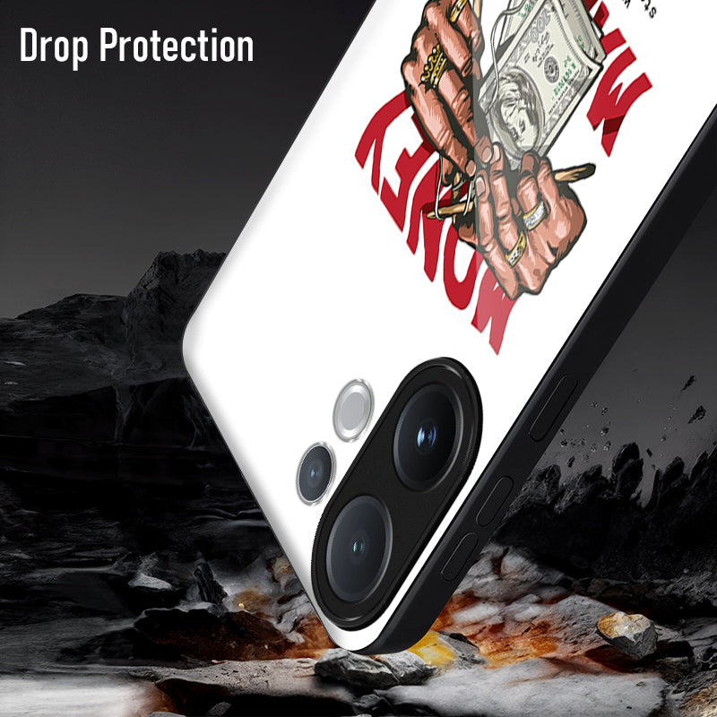 Vivo V60 5G Premium Acrylic Shockproof Glass Back Case (Money Maker)