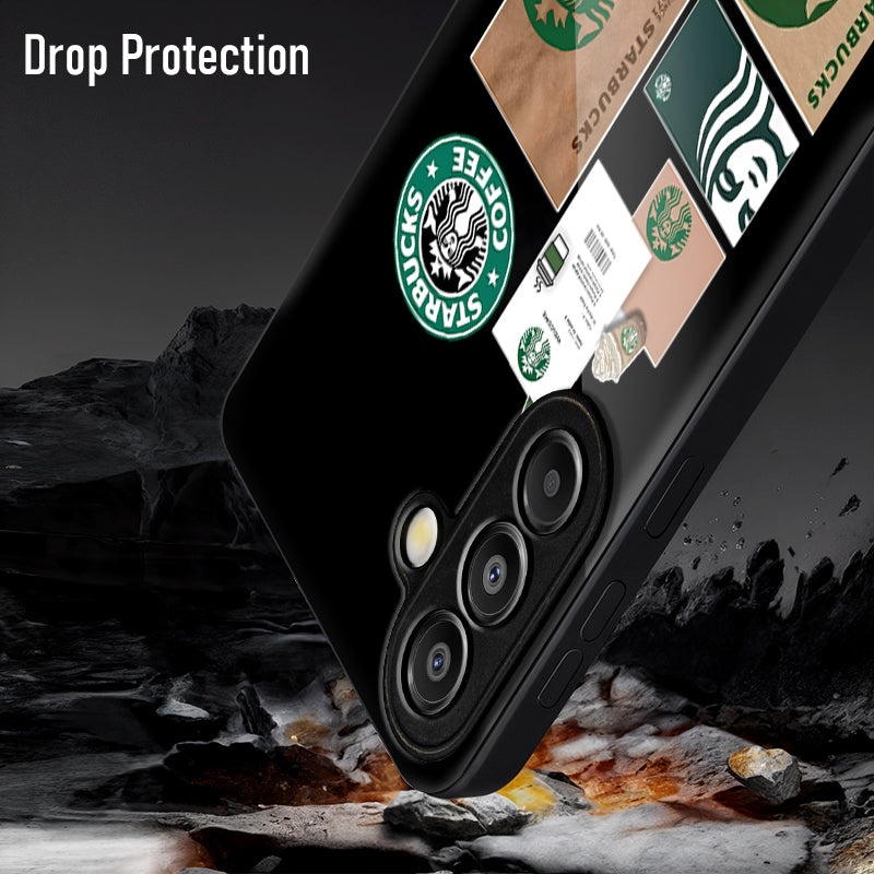 Samsung Galaxy A56 Premium Acrylic Shockproof Glass Back Case (Starbucks Collage)