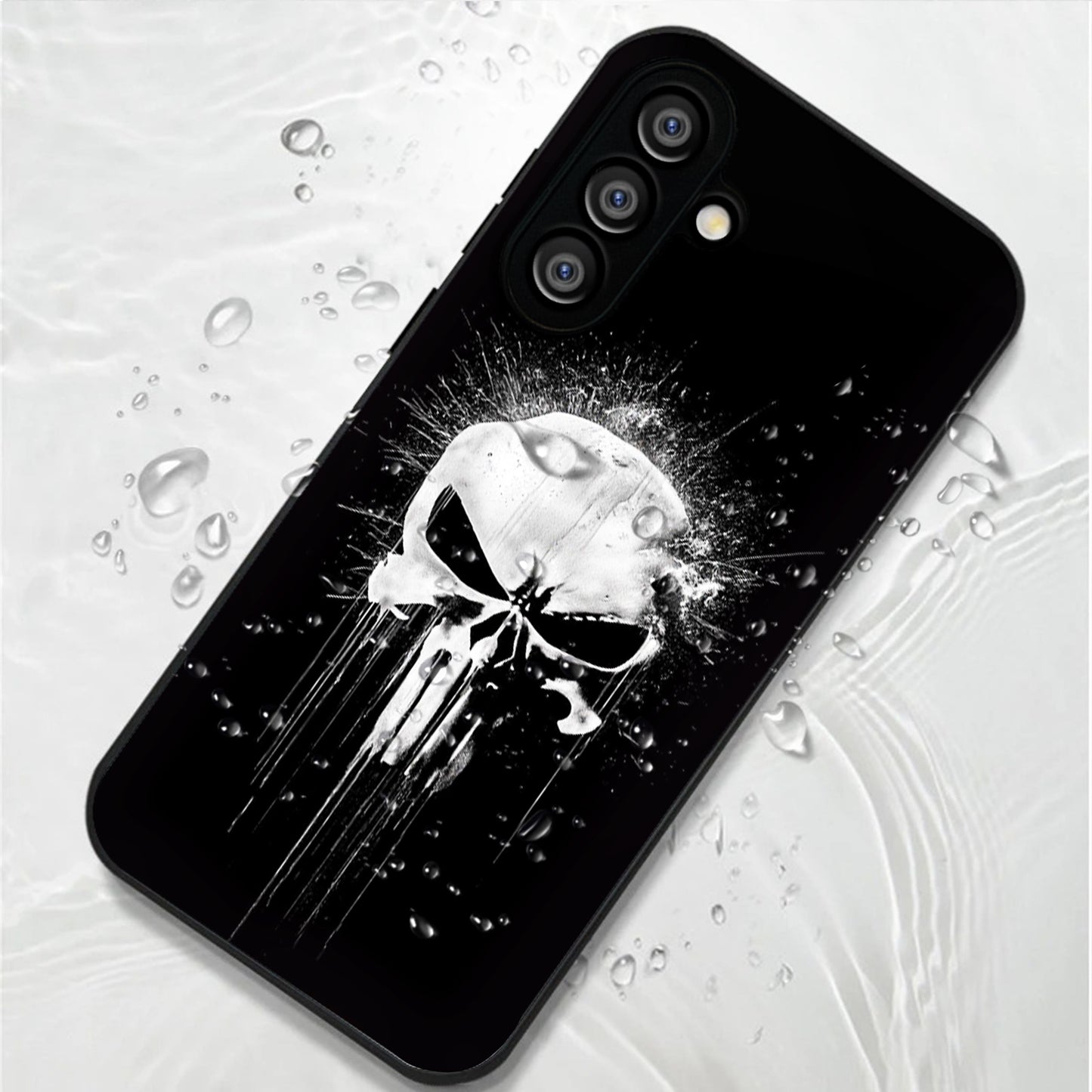 Samsung Galaxy A56 5G Premium Acrylic Shockproof Glass Back Case (Punisher Skull)