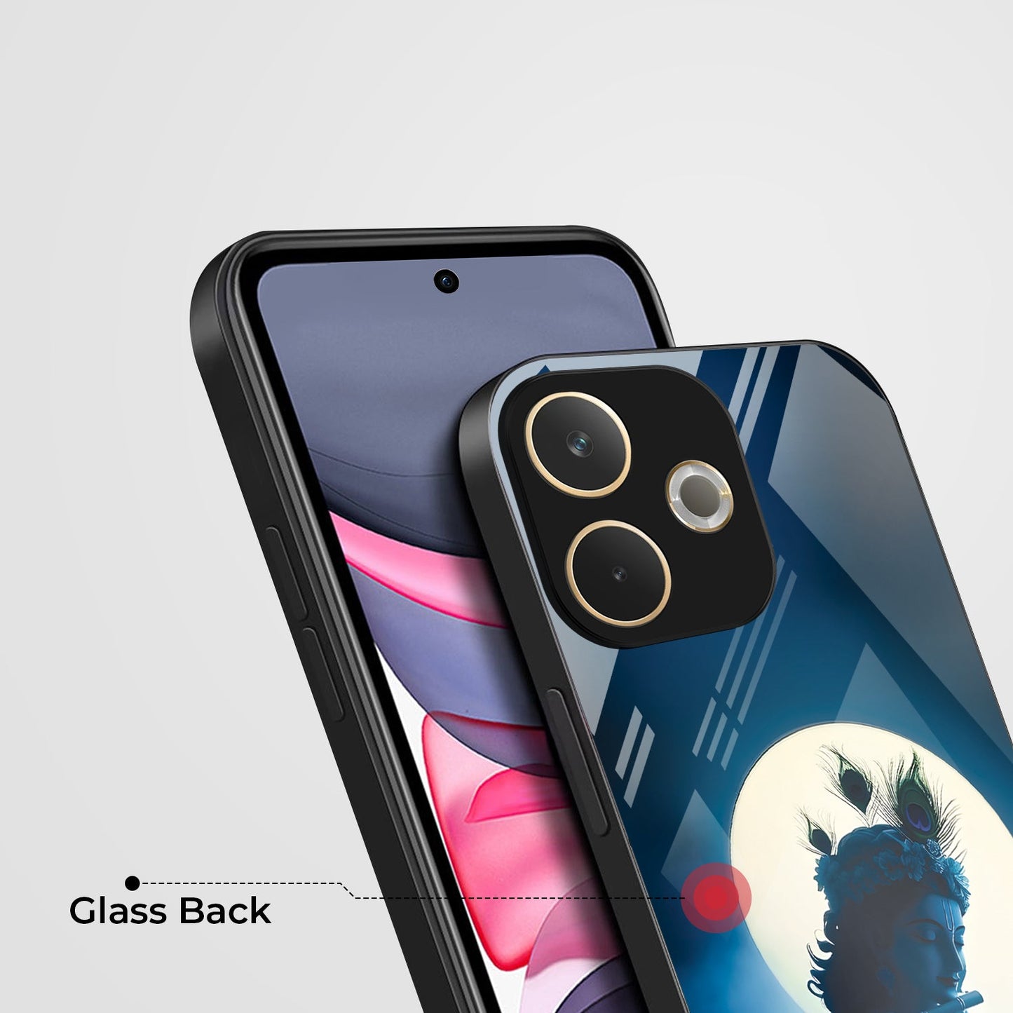 Oppo A5 Pro 5G Premium Acrylic Shockproof Glass Back Case (Midnight Krishna)