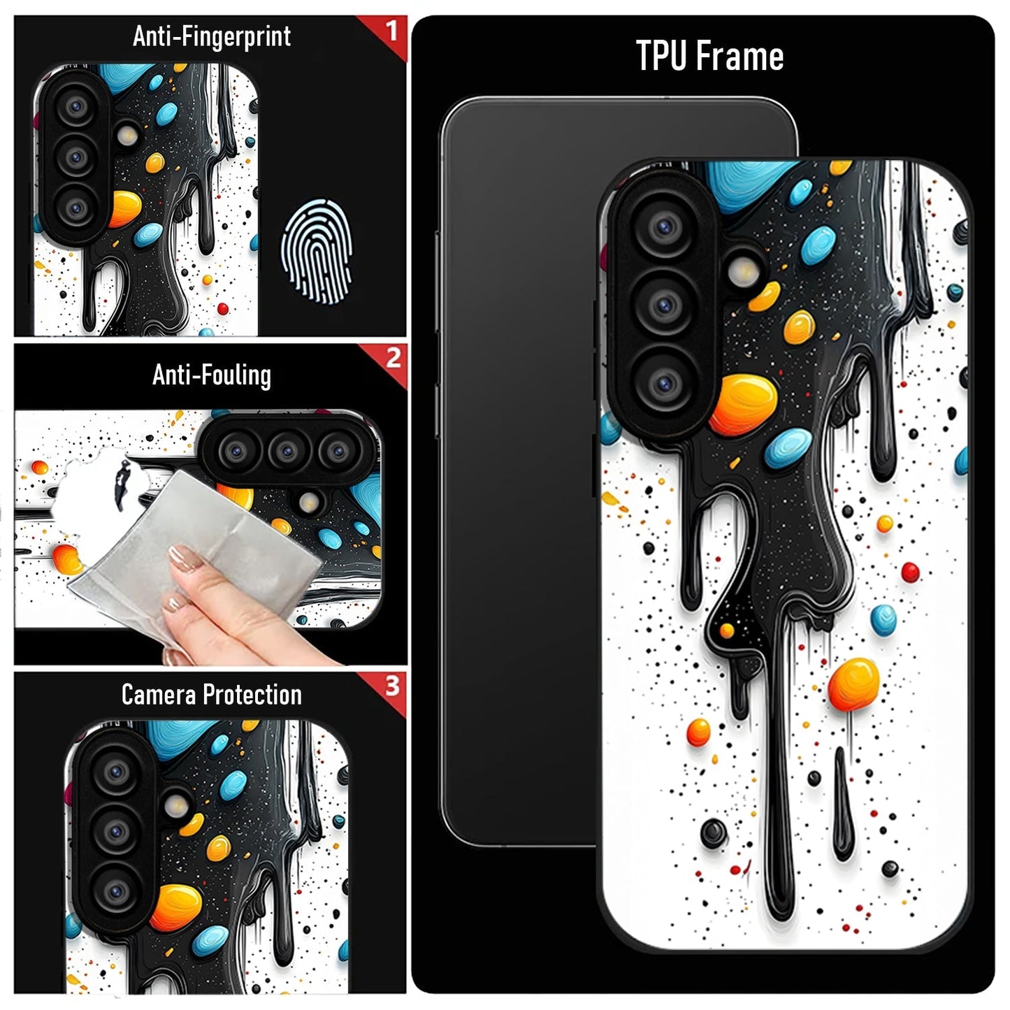 Samsung Galaxy A56 5G Premium Acrylic Shockproof Glass Back Case (Liquid Colour)