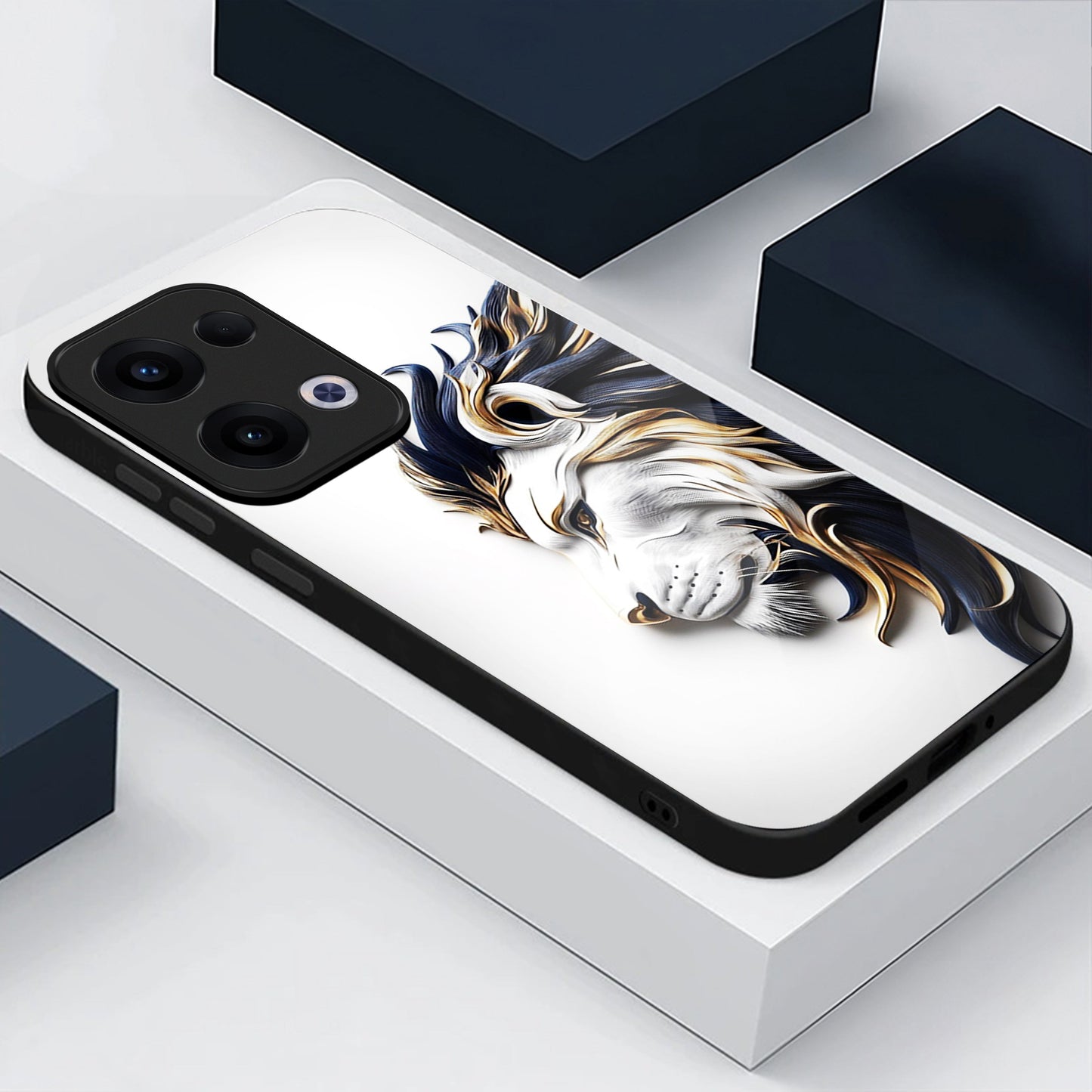 Oppo Reno 13 5G Premium Acrylic Shockproof Glass Back Case (King’s Flow)