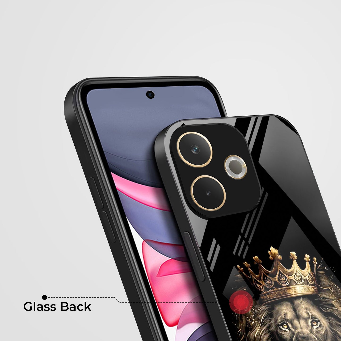 Oppo A5 Pro 5G Premium Acrylic Shockproof Glass Back Case (Crowned Lion)