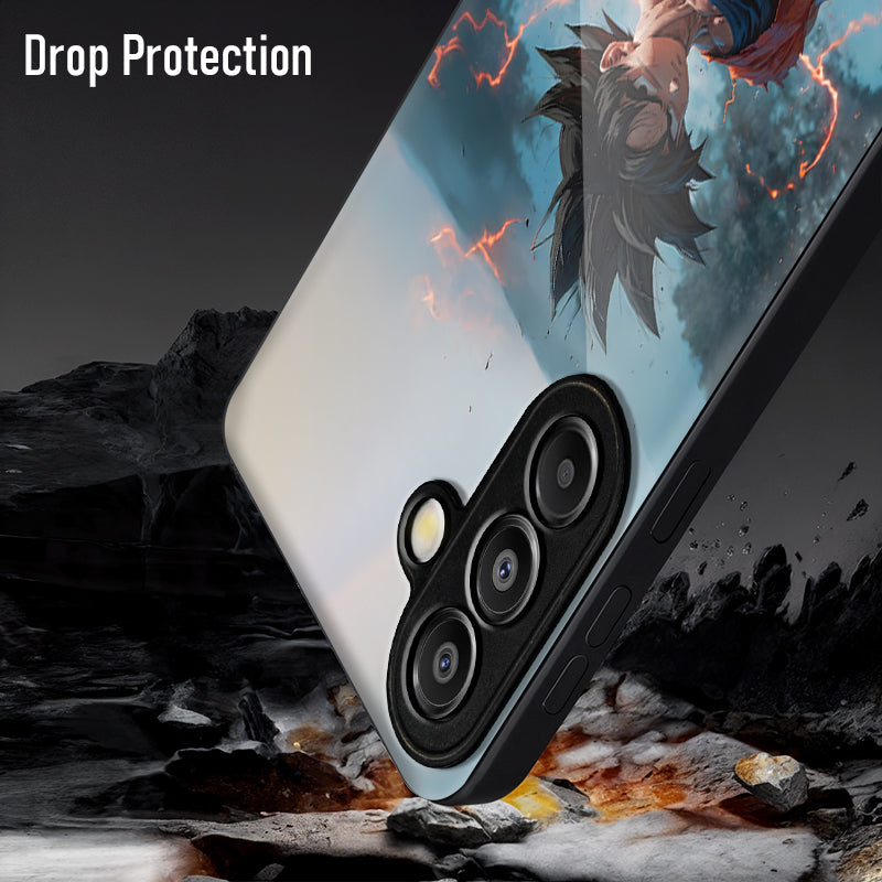 Samsung Galaxy A56 Premium Acrylic Shockproof Glass Back Case (Saiyan Power)