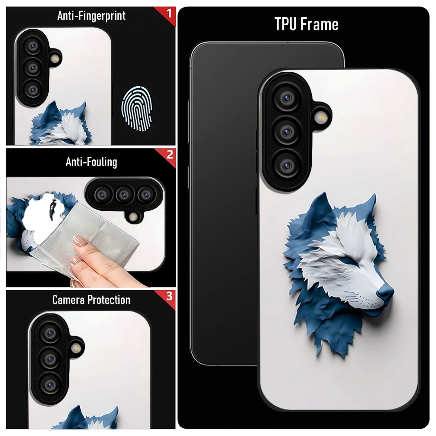 Samsung Galaxy A56 5G Premium Acrylic Shockproof Glass Back Case (Blue Wolf)