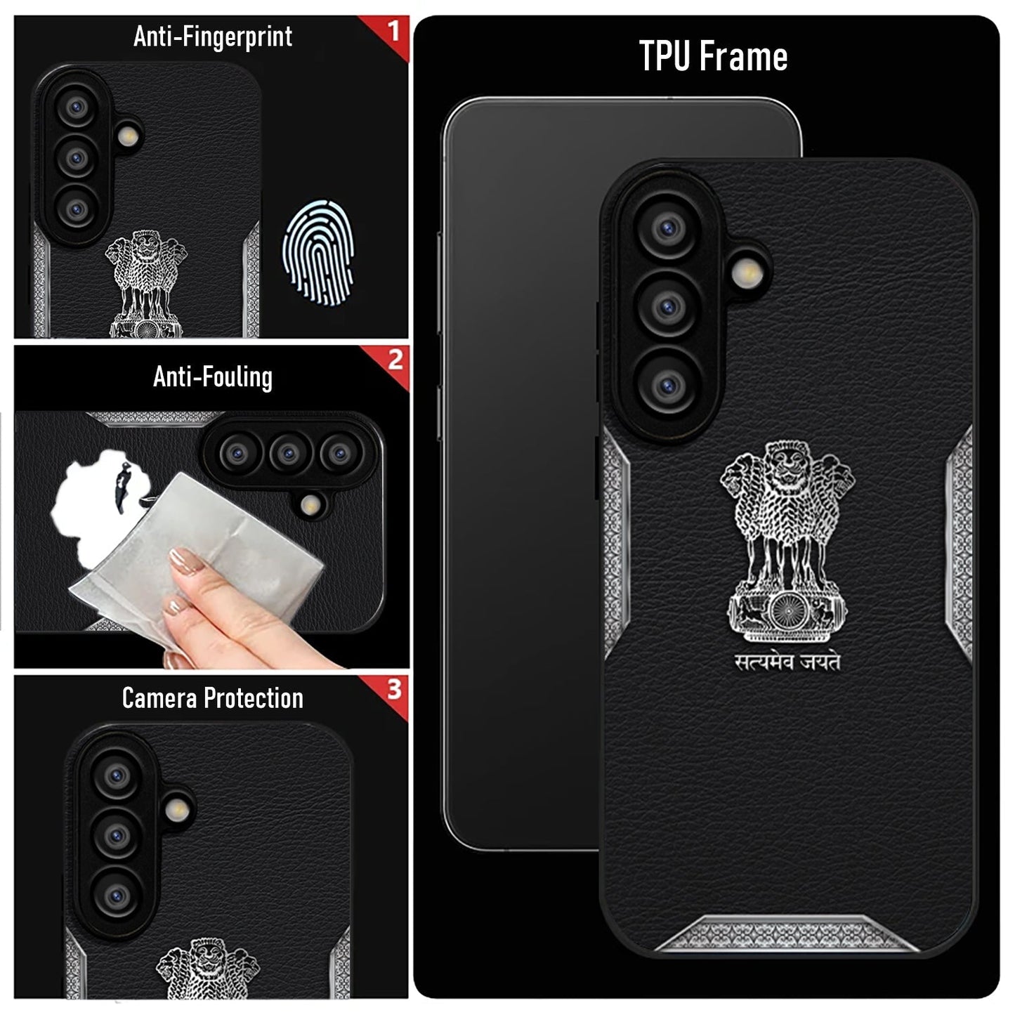 Samsung Galaxy A56 5G Premium Acrylic Shockproof Glass Back Case (Satyamev Leather)