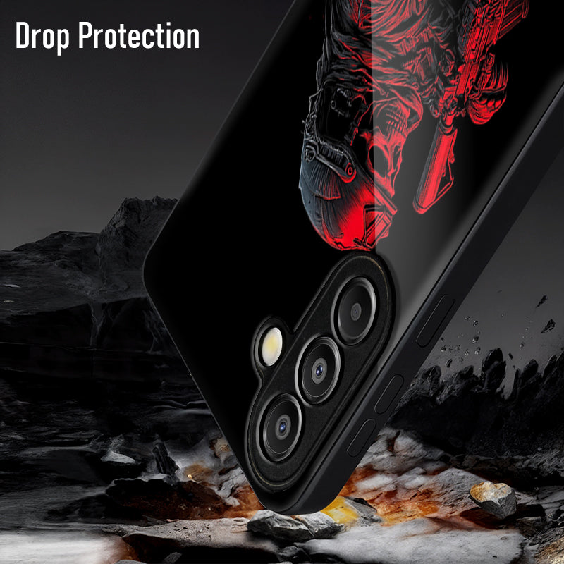 Samsung Galaxy A56 Premium Acrylic Shockproof Glass Back Case (Special Soldier)