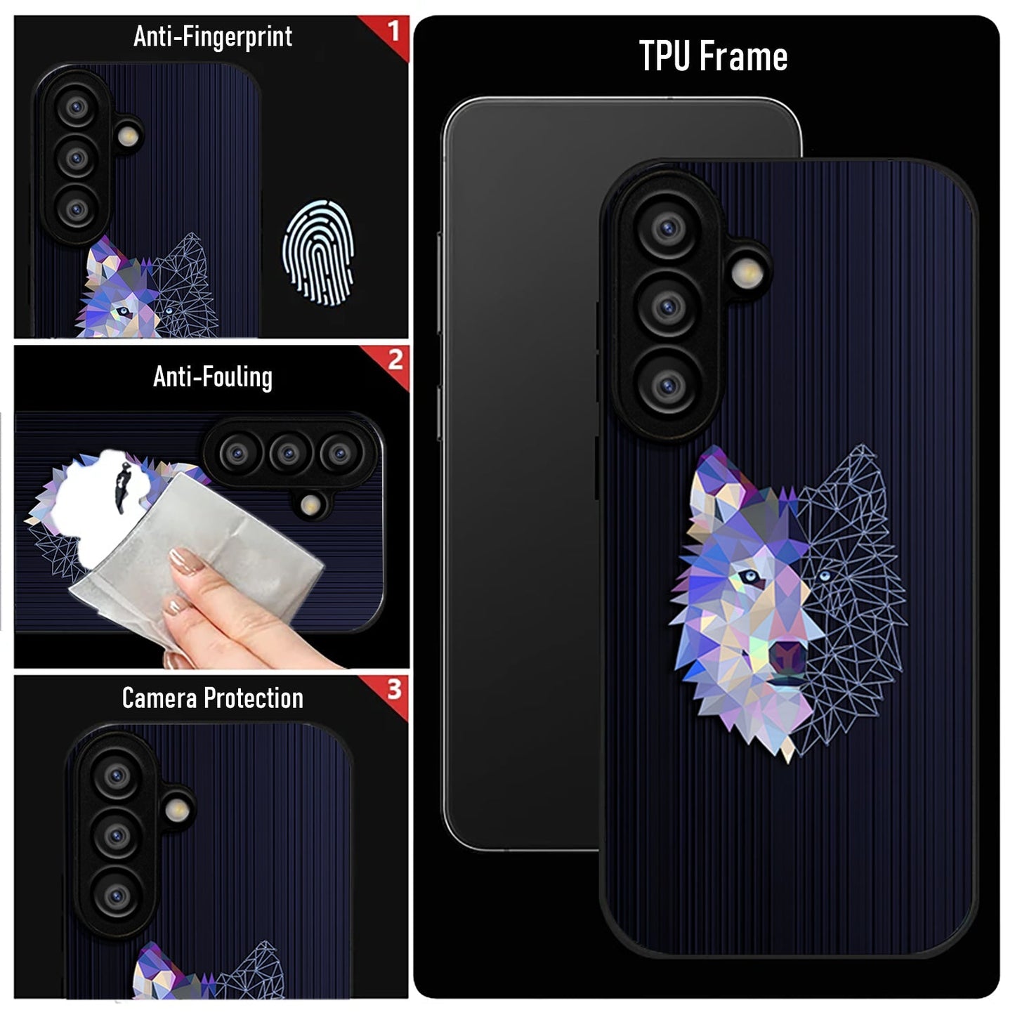 Samsung Galaxy A36 5G Premium Acrylic Shockproof Glass Back Case (Diamond Wolf)