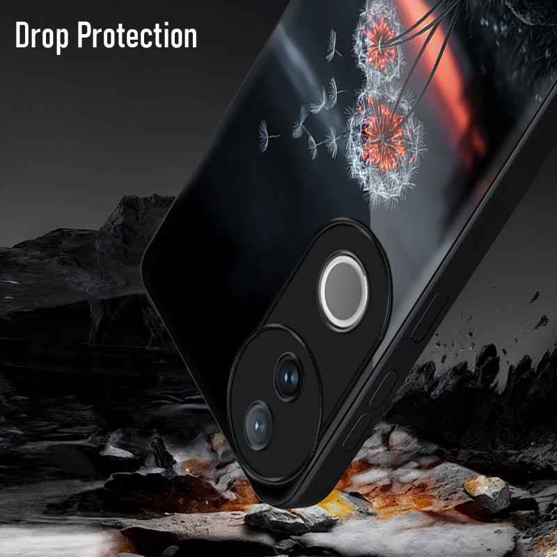 Vivo V50 5G Premium Acrylic Shockproof Glass Back Case (Dandelion Glow)