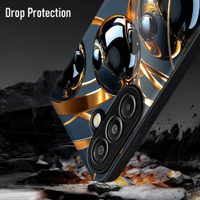 Samsung Galaxy A56 Premium Acrylic Shockproof Glass Back Case (Shiny Sphere)