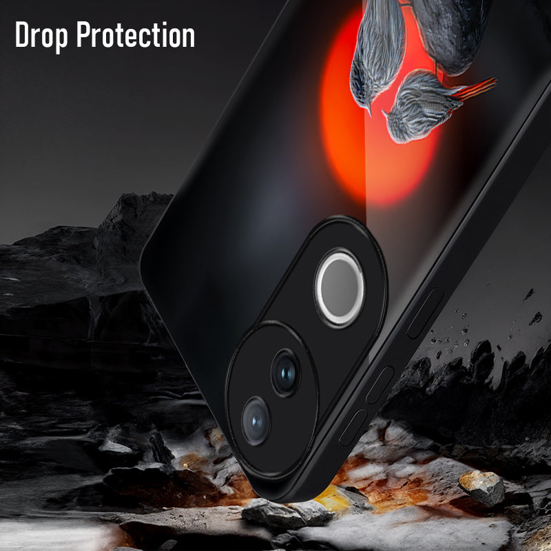 Vivo V50 5G Premium Acrylic Shockproof Glass Back Case (Sunset Love)