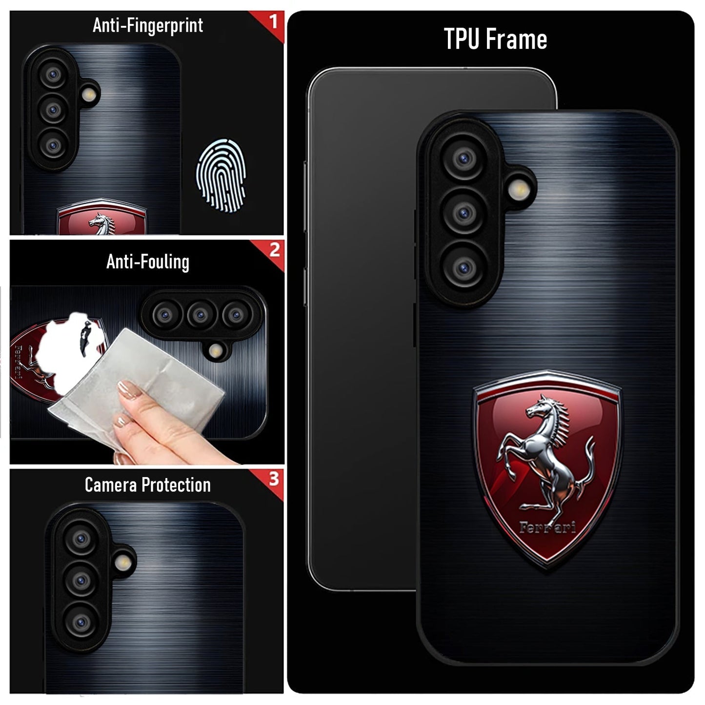 Samsung Galaxy A56 5G Premium Acrylic Shockproof Glass Back Case (Red Ferrari)