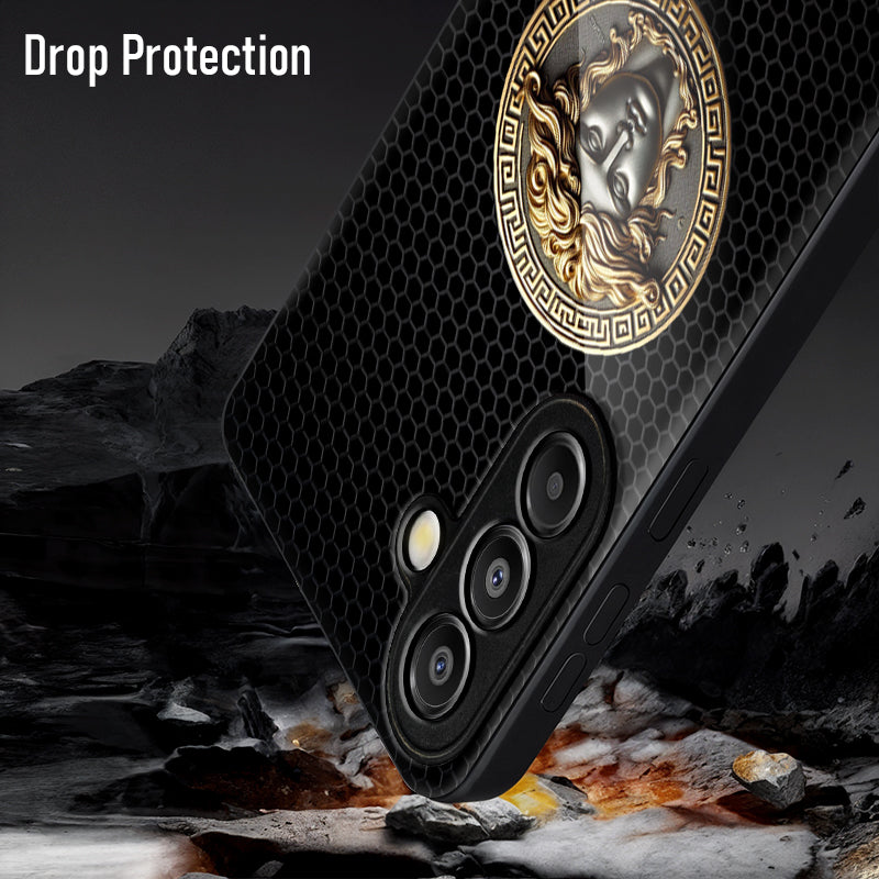 Samsung Galaxy A56 Premium Acrylic Shockproof Glass Back Case (Versace Case)