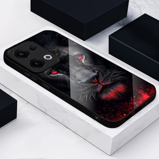 Oppo Reno 13 5G Premium Acrylic Shockproof Glass Back Case (Shadow Beast)