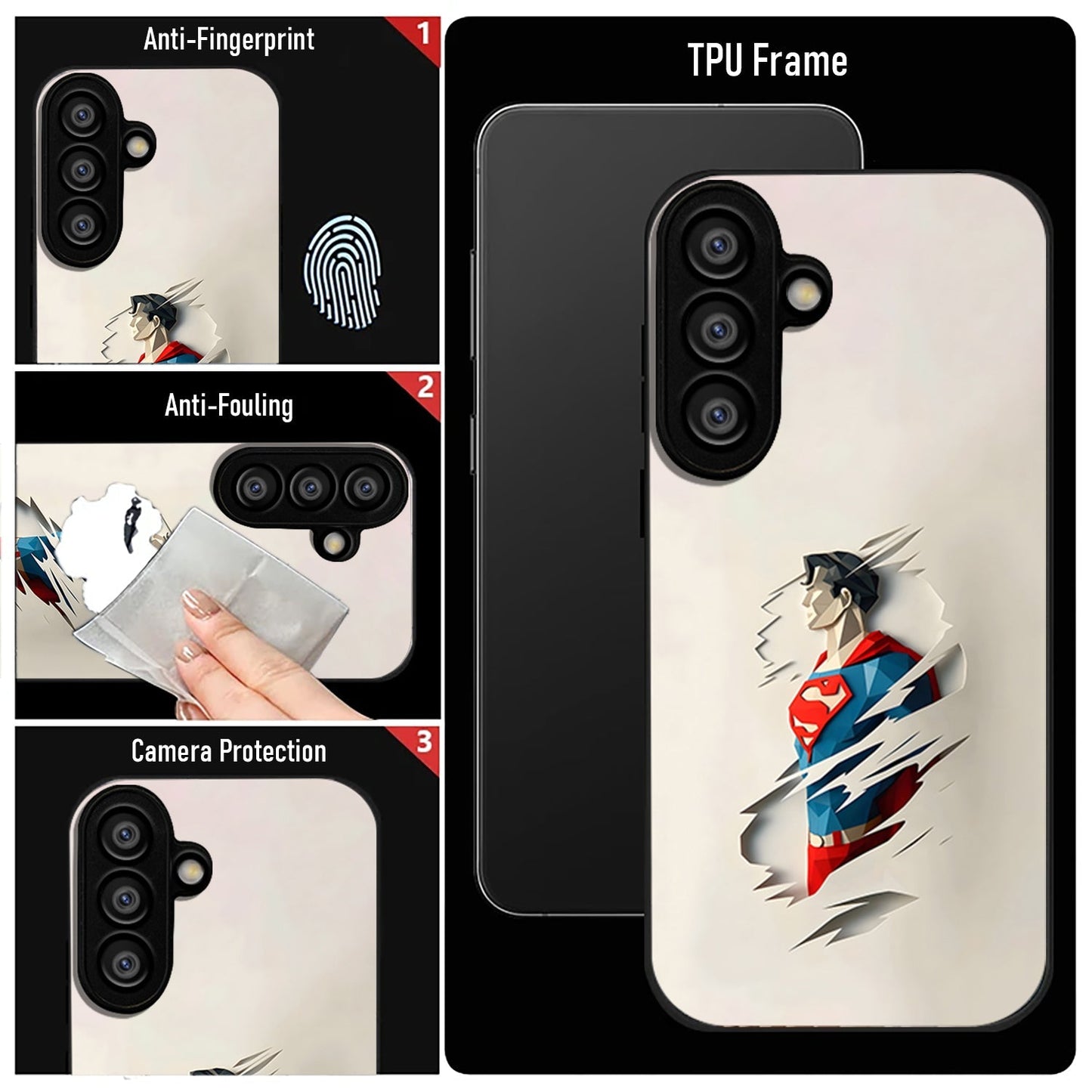 Samsung Galaxy A36 5G Premium Acrylic Shockproof Glass Back Case (Scratch Superman)