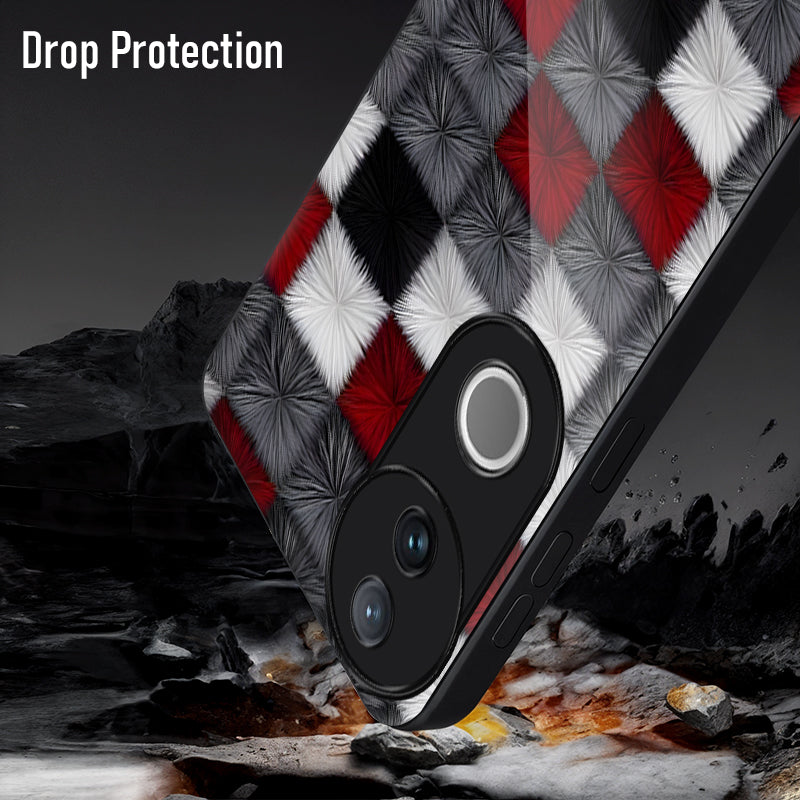 Vivo V50 5G Premium Acrylic Shockproof Glass Back Case (Pixel Blocks)