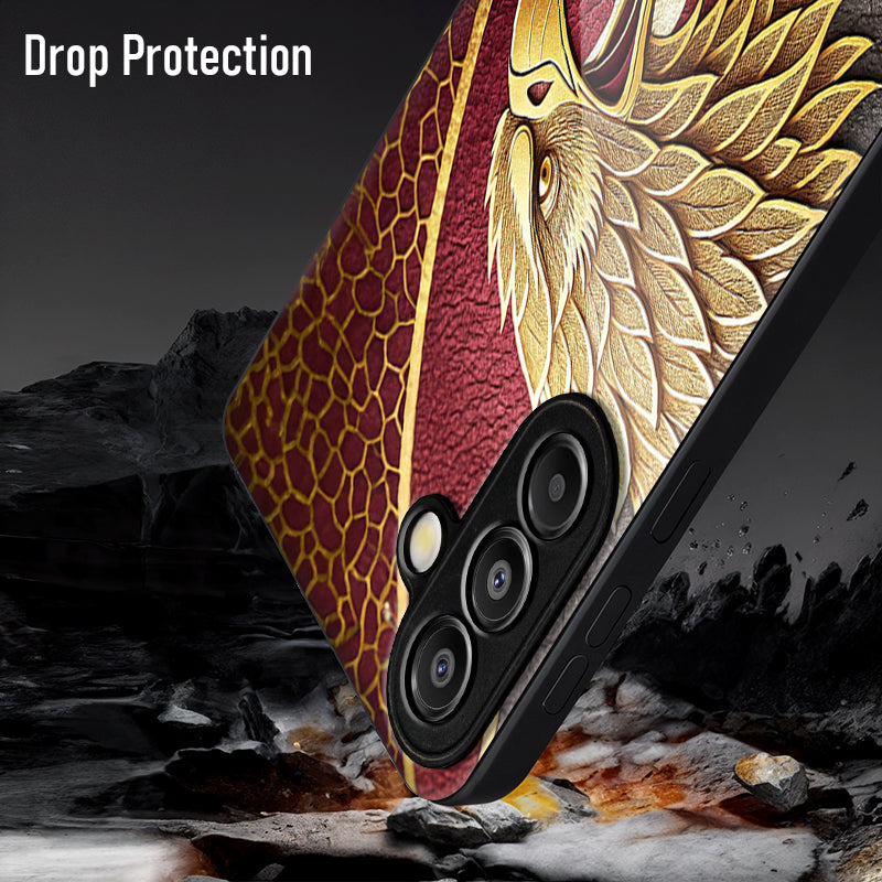 Samsung Galaxy A56 Premium Acrylic Shockproof Glass Back Case (Metallic Eagle)