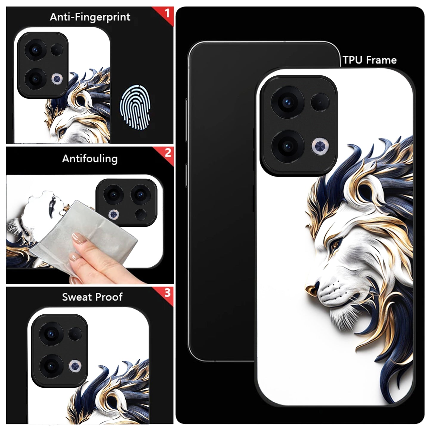 Oppo Reno 13 5G Premium Acrylic Shockproof Glass Back Case (King’s Flow)