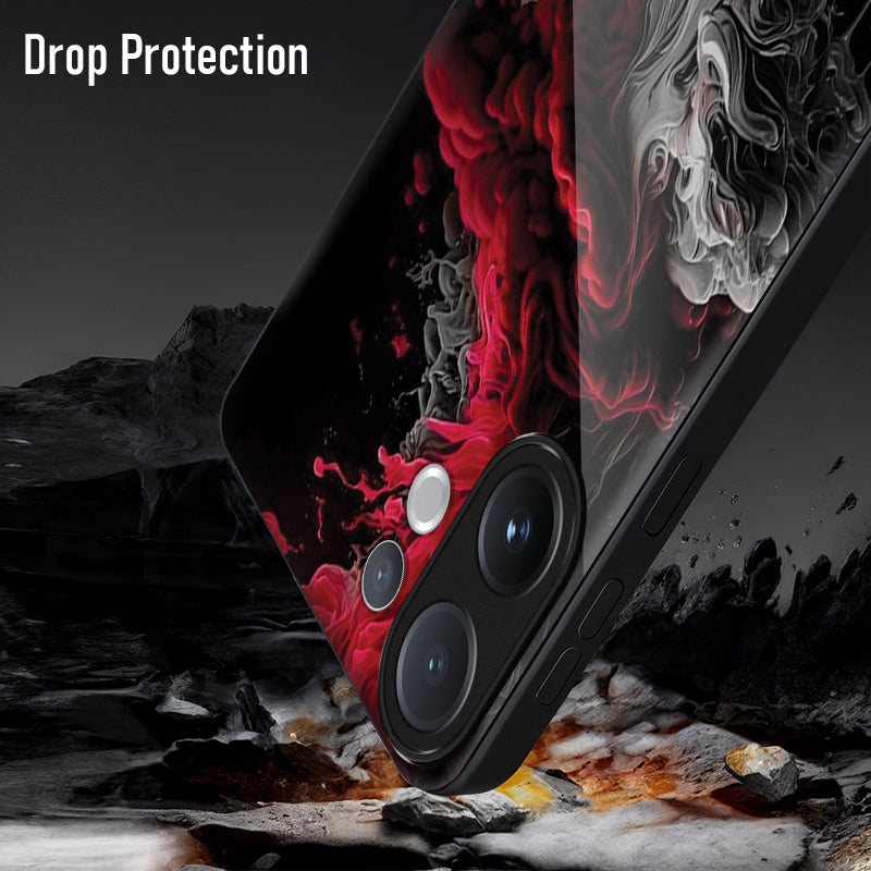 Vivo V60 5G Premium Acrylic Shockproof Glass Back Case (Infernal Drift)